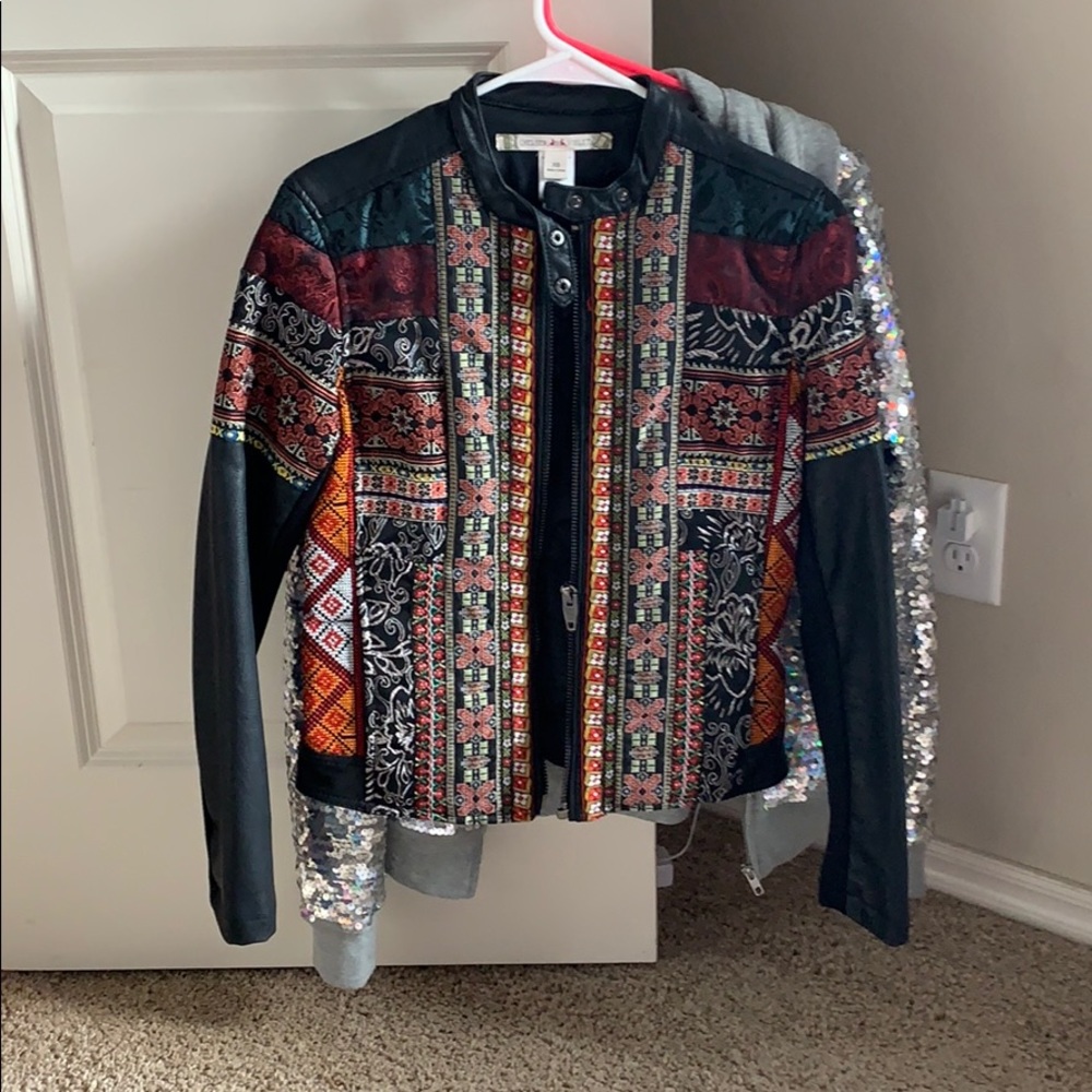 Black leather jacket